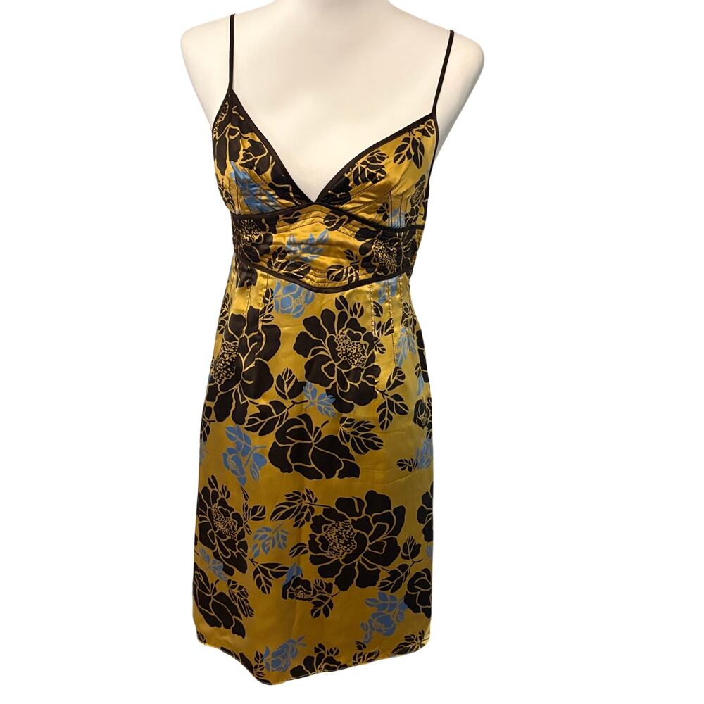 VTG Calypso Christiane Celle 100% Silk Floral Slip Dress Empire Waist Size 4 / S - Picture 5 of 16